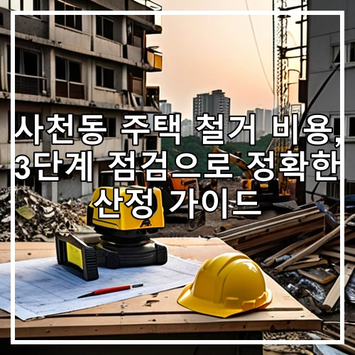 사천동 주택 철거 비용, 3단계 점검으로 정확한 산정 가이드