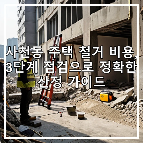 사천동 주택 철거 비용, 3단계 점검으로 정확한 산정 가이드