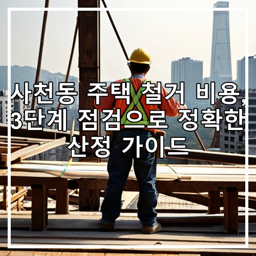 사천동 주택 철거 비용, 3단계 점검으로 정확한 산정 가이드