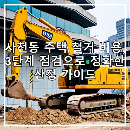 사천동 주택 철거 비용, 3단계 점검으로 정확한 산정 가이드