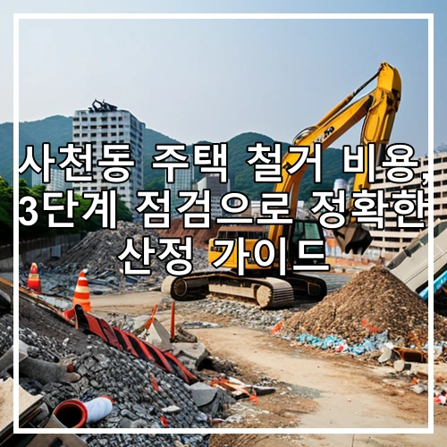 사천동 주택 철거 비용, 3단계 점검으로 정확한 산정 가이드