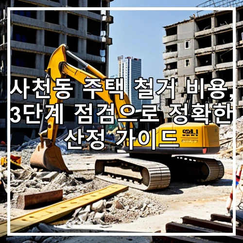 사천동 주택 철거 비용, 3단계 점검으로 정확한 산정 가이드