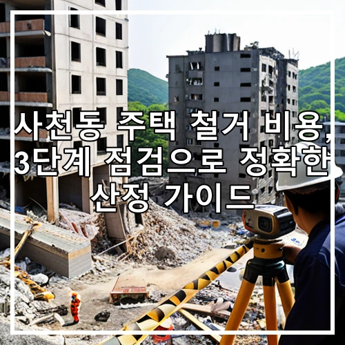 사천동 주택 철거 비용, 3단계 점검으로 정확한 산정 가이드