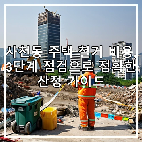 사천동 주택 철거 비용, 3단계 점검으로 정확한 산정 가이드