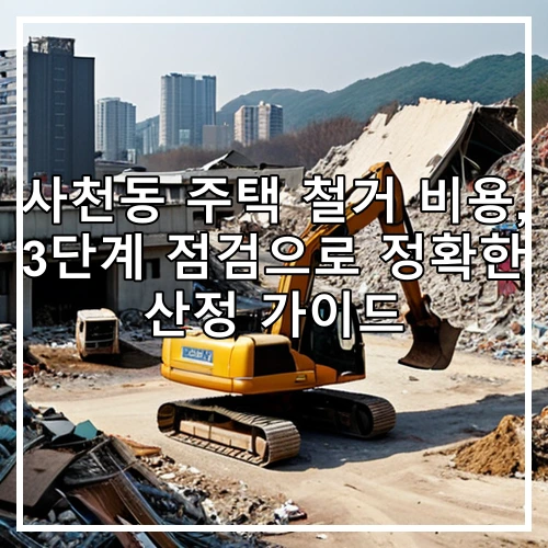 사천동 주택 철거 비용, 3단계 점검으로 정확한 산정 가이드