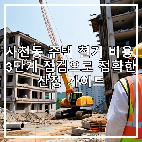 사천동 주택 철거 비용, 3단계 점검으로 정확한 산정 가이드
