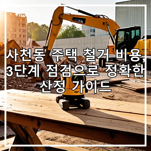 사천동 주택 철거 비용, 3단계 점검으로 정확한 산정 가이드