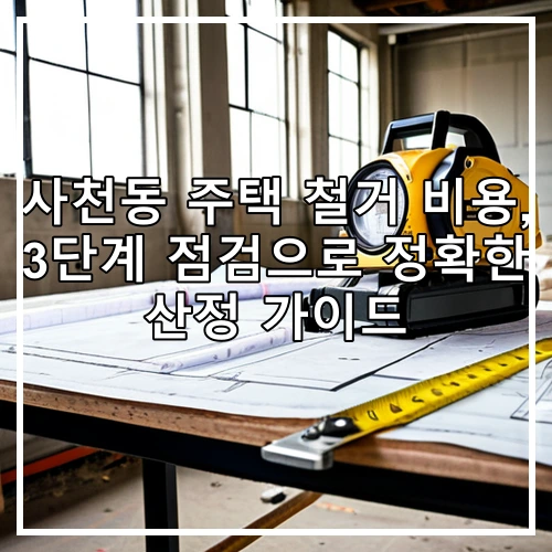 사천동 주택 철거 비용, 3단계 점검으로 정확한 산정 가이드