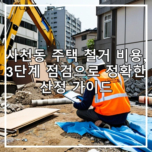 사천동 주택 철거 비용, 3단계 점검으로 정확한 산정 가이드