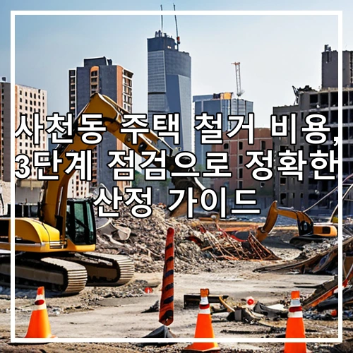 사천동 주택 철거 비용, 3단계 점검으로 정확한 산정 가이드