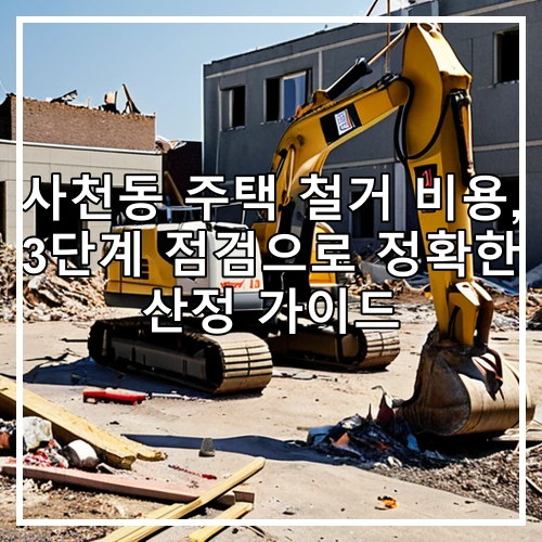사천동 주택 철거 비용, 3단계 점검으로 정확한 산정 가이드
