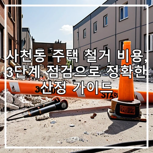 사천동 주택 철거 비용, 3단계 점검으로 정확한 산정 가이드