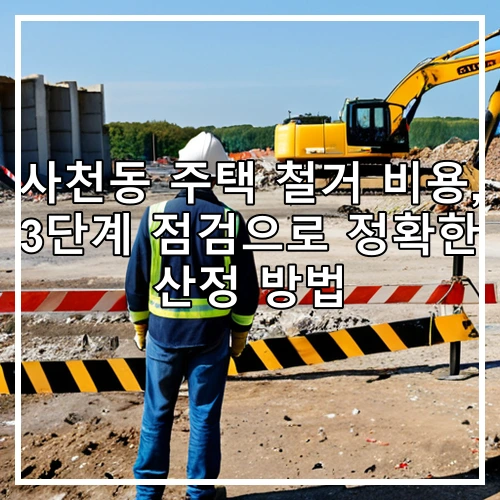 사천동 주택 철거 비용, 3단계 점검으로 정확한 산정 방법