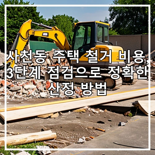 사천동 주택 철거 비용, 3단계 점검으로 정확한 산정 방법