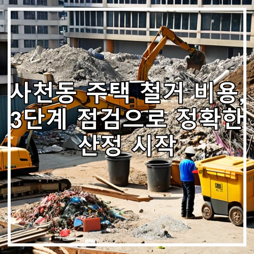 사천동 주택 철거 비용, 3단계 점검으로 정확한 산정 시작