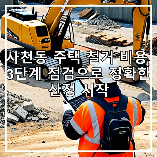 사천동 주택 철거 비용, 3단계 점검으로 정확한 산정 시작