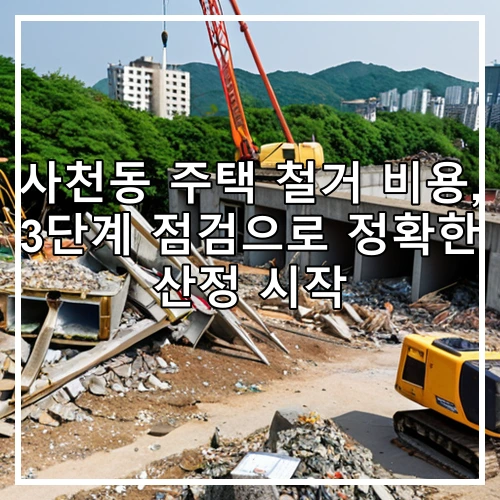 사천동 주택 철거 비용, 3단계 점검으로 정확한 산정 시작