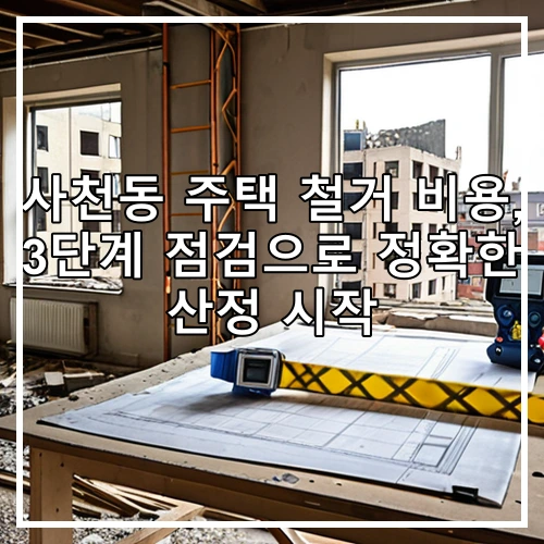 사천동 주택 철거 비용, 3단계 점검으로 정확한 산정 시작