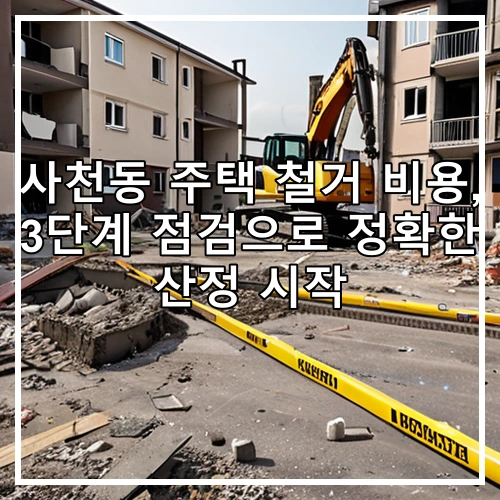 사천동 주택 철거 비용, 3단계 점검으로 정확한 산정 시작