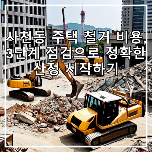 사천동 주택 철거 비용, 3단계 점검으로 정확한 산정 시작하기