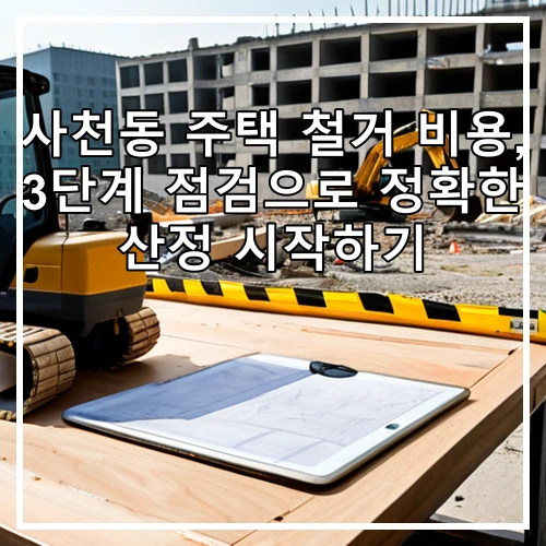 사천동 주택 철거 비용, 3단계 점검으로 정확한 산정 시작하기