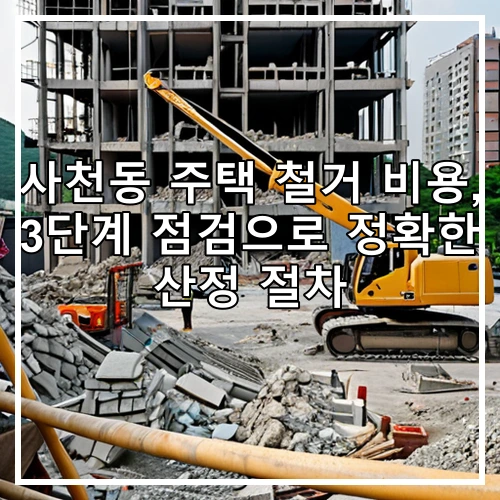 사천동 주택 철거 비용, 3단계 점검으로 정확한 산정 절차