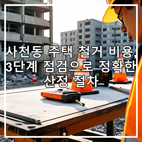 사천동 주택 철거 비용, 3단계 점검으로 정확한 산정 절차