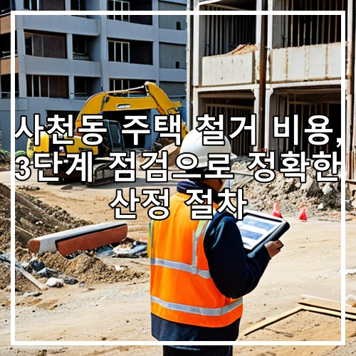 사천동 주택 철거 비용, 3단계 점검으로 정확한 산정 절차