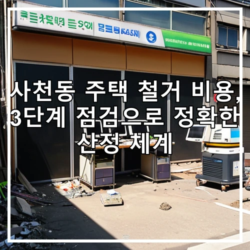 사천동 주택 철거 비용, 3단계 점검으로 정확한 산정 체계