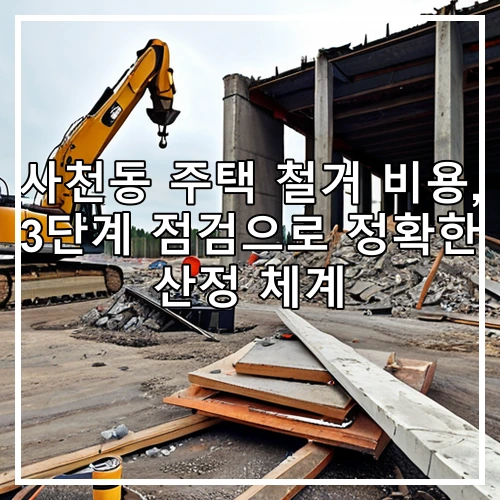 사천동 주택 철거 비용, 3단계 점검으로 정확한 산정 체계