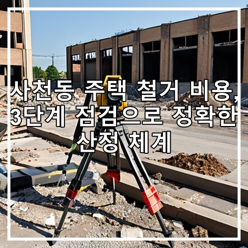 사천동 주택 철거 비용, 3단계 점검으로 정확한 산정 체계