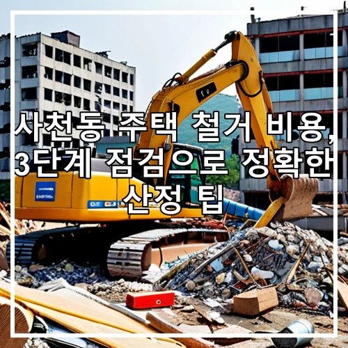 사천동 주택 철거 비용, 3단계 점검으로 정확한 산정 팁