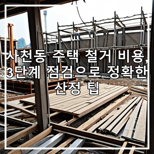 사천동 주택 철거 비용, 3단계 점검으로 정확한 산정 팁