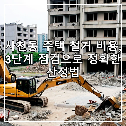 사천동 주택 철거 비용, 3단계 점검으로 정확한 산정법