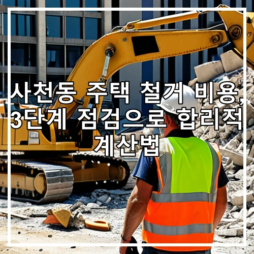 사천동 주택 철거 비용, 3단계 점검으로 합리적 계산법