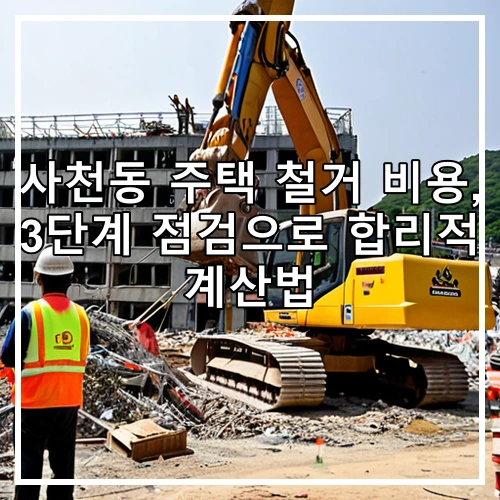 사천동 주택 철거 비용, 3단계 점검으로 합리적 계산법