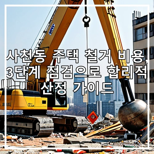 사천동 주택 철거 비용, 3단계 점검으로 합리적 산정 가이드