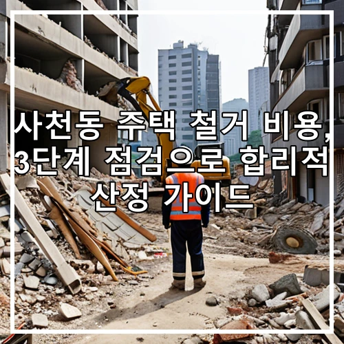 사천동 주택 철거 비용, 3단계 점검으로 합리적 산정 가이드