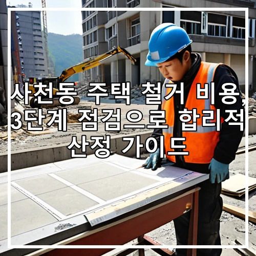 사천동 주택 철거 비용, 3단계 점검으로 합리적 산정 가이드