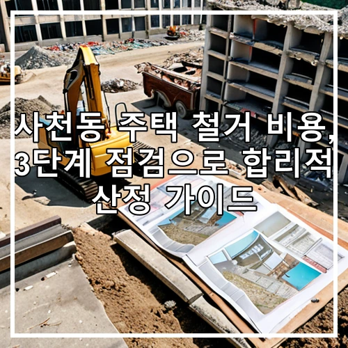 사천동 주택 철거 비용, 3단계 점검으로 합리적 산정 가이드