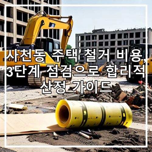 사천동 주택 철거 비용, 3단계 점검으로 합리적 산정 가이드