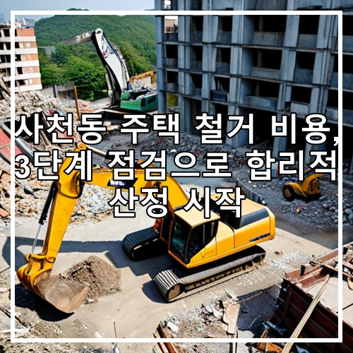 사천동 주택 철거 비용, 3단계 점검으로 합리적 산정 시작