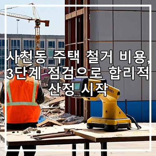 사천동 주택 철거 비용, 3단계 점검으로 합리적 산정 시작