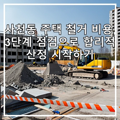 사천동 주택 철거 비용, 3단계 점검으로 합리적 산정 시작하기