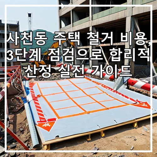 사천동 주택 철거 비용, 3단계 점검으로 합리적 산정 실전 가이드