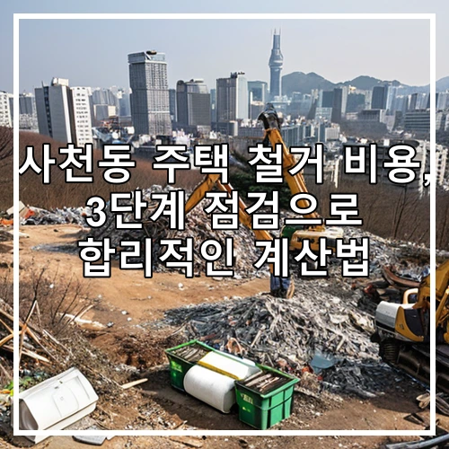사천동 주택 철거 비용, 3단계 점검으로 합리적인 계산법