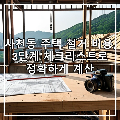 사천동 주택 철거 비용, 3단계 체크리스트로 정확하게 계산