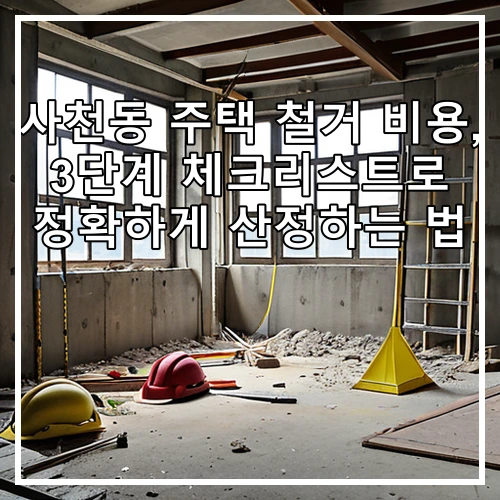 사천동 주택 철거 비용, 3단계 체크리스트로 정확하게 산정하는 법