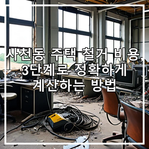 사천동 주택 철거 비용, 3단계로 정확하게 계산하는 방법