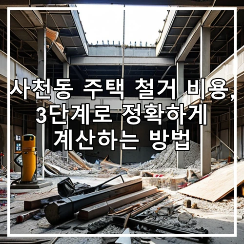 사천동 주택 철거 비용, 3단계로 정확하게 계산하는 방법